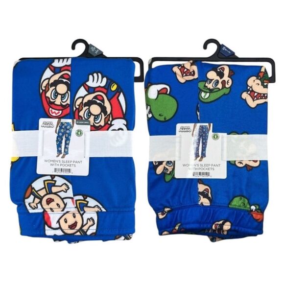 Mario & Friends Print Soft Comfy Lounge Pajama Sleep Pants 2-Pack Size XS - Picture 1 of 14